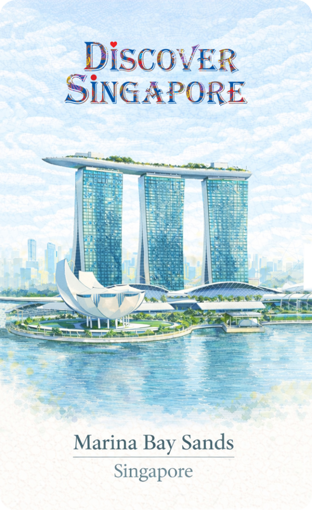 Marina Bay Sands — hand-illustrated watercolor fridge magnet