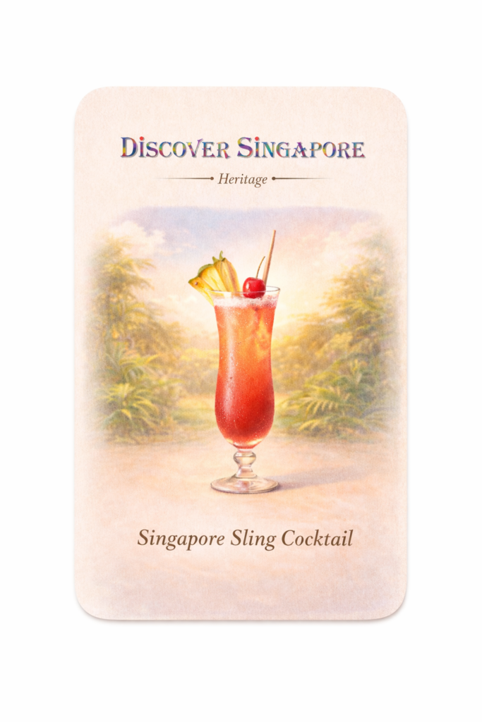 Singapore Sling — hand-illustrated watercolor fridge magnet