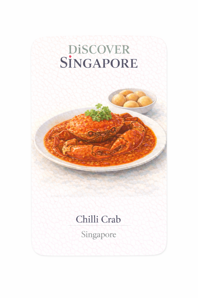 Chilli Crab — hand-illustrated watercolor fridge magnet