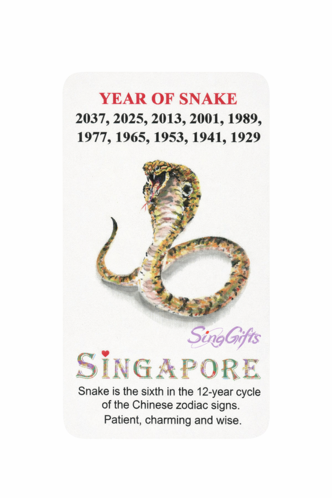 Zodiac Year of Snake  2025, 2013, 2001, 1989, 1977, 1965, 1953, 1941, 1929 — hand-illustrated watercolor fridge magnet